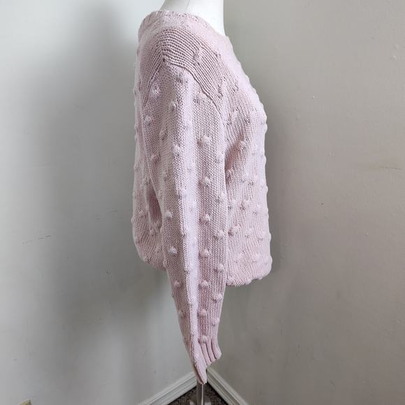 VINCE CAMUTO CABLE KNIT SWEATER 100% COTTON WOMEN XL PULLOVER PINK NWT  MSRP$90 - Picture 3 of 12